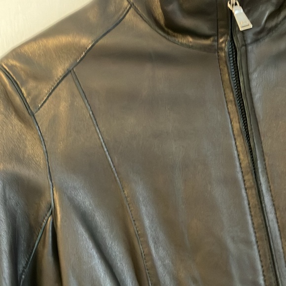 MARC New York petite, women’s, black, medium weight 100% leather jacket. PM - Picture 7 of 13